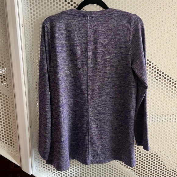 Jones New York Scoop Neck Long-sleeve Knit Top Size Large Heathered Purple GUC - Picture 7 of 9